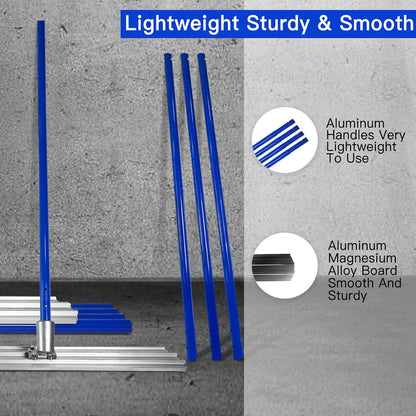 Bull Float Aluminum Magnesium Alloy Concrete Float 48"x8" Round End Board Kit trowel Tool Cement Tools Float Bracket Concrete Tools Finishing With 48" Handle x4 VOYAR
