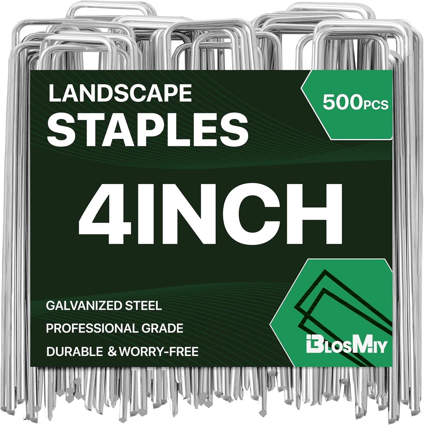 Landscape Staples 4 inch Stakes for Gardening 500 Pack Galvanized Garden Staples for drip Irrigation Landscape Fabric pins Updated Heavy-Duty Weed Barrier Fabric Lawn Outdoor Projects,Decorations