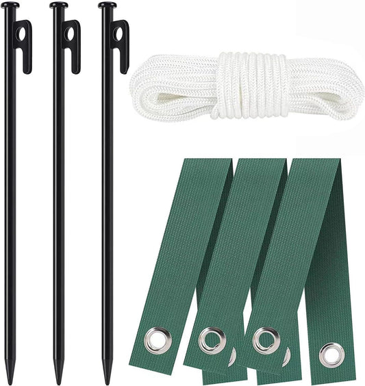 Heavy Duty Steel Tree Stake Kits Tree Stakes and Supports for Leaning Trees Tree Staking and Support Kits for Young Tree Against Bad Weather (1, 12 in)