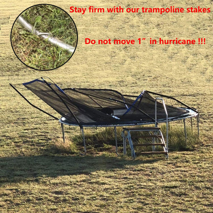 Heavy Duty Trampoline Stakes Anchors High Wind Stakes U- Shaped Sharp Ends Ground Anchor Galvanized Steel 11.8inch for Soccer, Tents and Garden Decorations