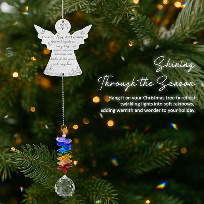Memorial Suncatcher Ornament - Those we Love Don't go Away - Sympathy Gift for Loss of Loved One - Crystal Rainbow Maker - Bereavement Hanging Crystal Decor - Loss of Mom Dad Friend Pet