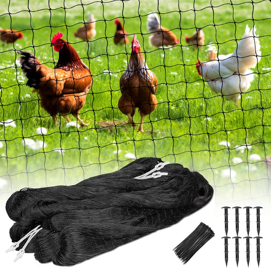 Bird Net 25'x50' with 1" Mesh Nylon Bird Netting for Garden, Poultry Netting Heavy Duty Aviary Netting Chicken Coop Netting, Garden Netting Deer Fence Netting for Fruit Tree, Pests Trellis Net