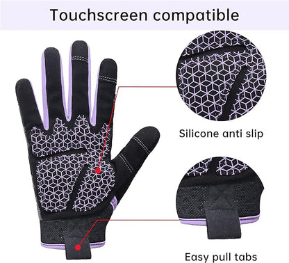HANDLANDY Women Safety Work Gloves Utility Touch Screen Working Grip Glove for Yardwork Gardening Breathable Mechanic Gloves