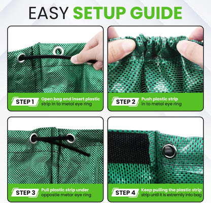 Gardenpal 3 Pack 72 Gallon Reusable Yard Waste Bag, Heavy Duty, Upright Lawn Bags with 4 Reinforced Handles (72 Gallon/3 Pack)