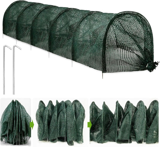 2 in 1 Portable Greenhouse Protection from Sun Heat,Garden Tunnel Shade Net Cover with Quick-Release Technology,Row Covers for Vegetables Plant Cover from Sun (Pack 1)