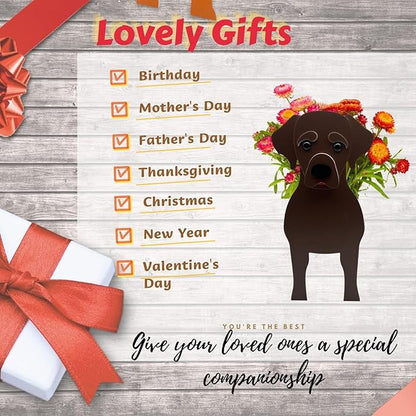Chocolate Labrador Dog Planter Plant Pots,Cute Garden Dog Flower Planter,Dog Planters Birthday Gifts for Women,Office,Indoor/Outdoor Decor(9.45 * 6.38 * 13.39in)