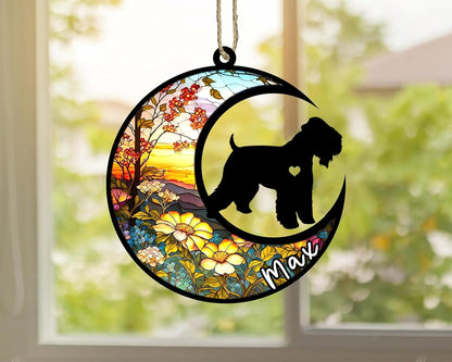 Personalized Dog Memorial, Custom Name Soft-Coated Wheaten Terrier Dog Christmas Ornament, Custom Breeds, Pet Loss Light Catcher, Gifts for Lovers Loss of Pet Sympathy on Mothers Day Christmas