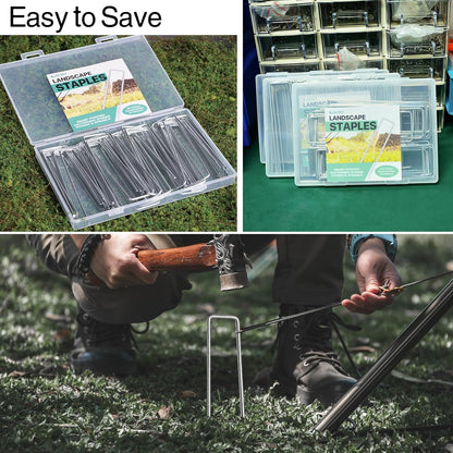 Landscape Staples 5 Inch 40 Pack,Galvanized Garden Stakes Yard Stakes Garden Staples Prefect for Weed Barrier Fabric,11 Gauge Landscape pins for Tent,Balloons, Irrigation Tube. (5 Inch 40 Pack)