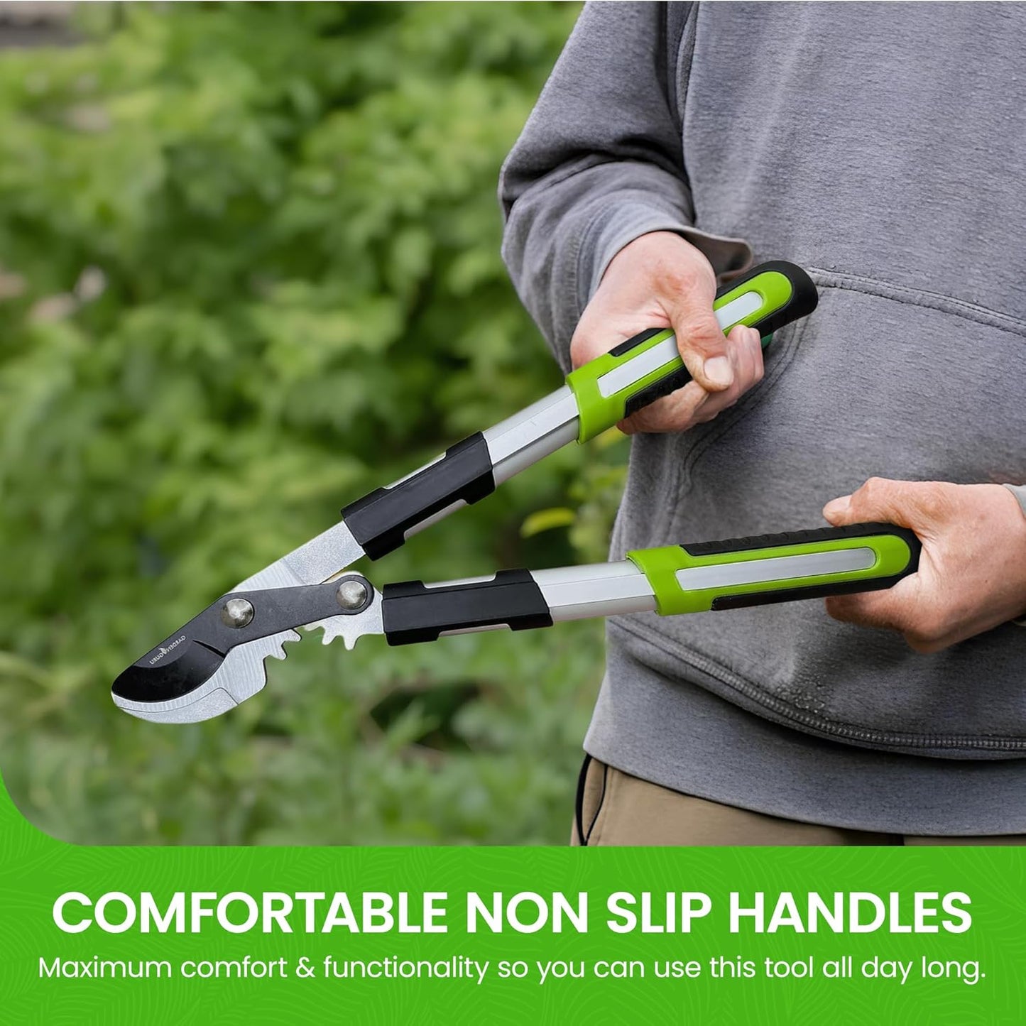 GARDEN GURU Bypass Loppers Tree Trimmer Clipper 3X Cutting Power Gardening Loppers Pruning Shear, Comfort Grip Handles, High Carbon Steel Blade, Heavy Duty Branch Cutter, Cut Thick Branches w Ease (4)