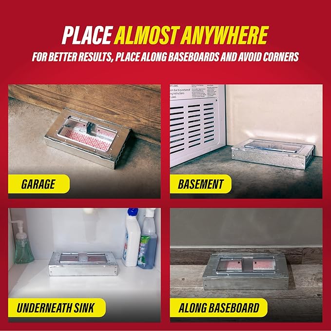 Catchmaster Multi-Catch Mouse Trap, Humane Mouse Trap Indoor for Home, Includes 1 Replaceable Glue Board, Live Catch Pest Control for Garage & Shed