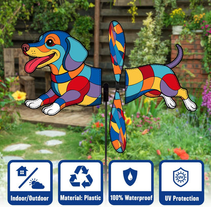 Dachshund Petite Spinner Outdoor, Dachshund Dog Wind Spinner for Yard and Garden