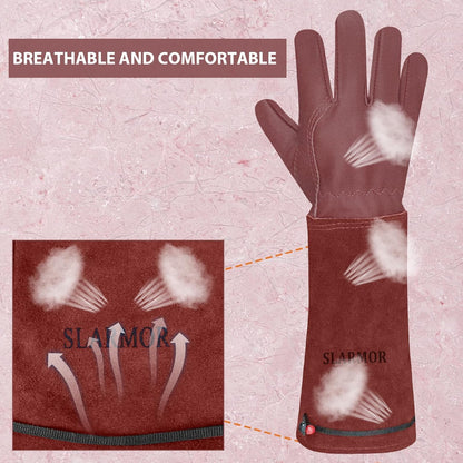 Long Gardening-Gloves Women/Men-Thorn proof Rose Pruning Heavy Duty Gauntlet-L