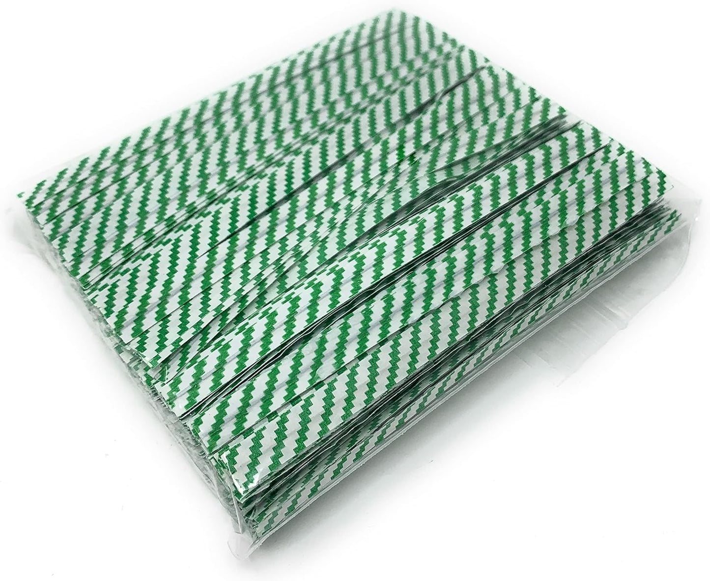 4" Length Twist Ties, 500 Green White Plastic Coated, No Rip, Paper Ties Cello General Use, Party Favor Treat Bags, Small orders Packaging, Closures to secure your product (500 Green White)