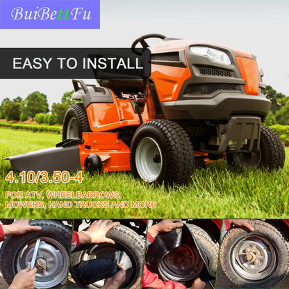 4.10/3.50-4 Tire Inner Tube with TR-87 Bent Valve Stem - Heavy Duty Replacement for Garden Carts,Golf Cart, Wheelbarrows, Hand Trucks, Lawn Mowers, Hand Trucks and More (2/Pack)