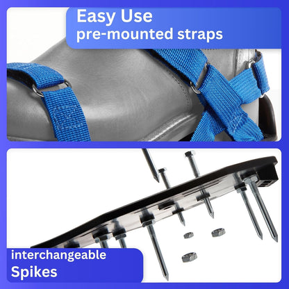 Lawn Aerator with Adjustable Straps - for Lawn Aeration or as Screed Shoes - Lawn Aerator Shoes as Perfect Aerator Lawn Tool - incl. Two Nail Lengths - Lawn dethatcher - epoxy Shoes