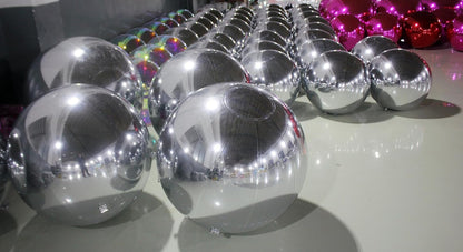 Generic Big Shiny Balls Giant Inflatable Mirror Balls for Events & Decor - Party, Advertising, Shows, Stage Decoration - Hanging & Standing-Various Sizes & Colors - Silver (1.2m/3.94ft)