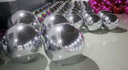 Generic Big Shiny Balls Giant Inflatable Mirror Balls for Events & Decor - Party, Advertising, Shows, Stage Decoration - Hanging & Standing-Various Sizes & Colors - Silver (0.6m/1.97ft)