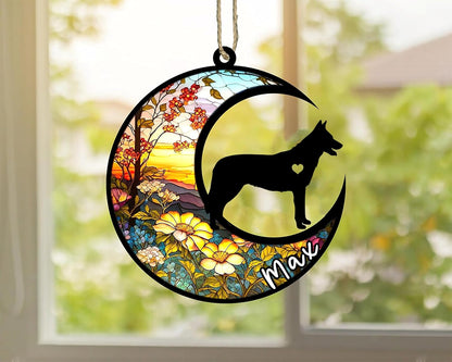 Personalized Dog Memorial, Custom Name Czechoslovakian Wolfdog Dog Christmas Ornament with Name, Custom Breeds, Pet Loss Light Catcher, Gifts for Lovers Loss of Pet Sympathy on Mothers Day Christmas