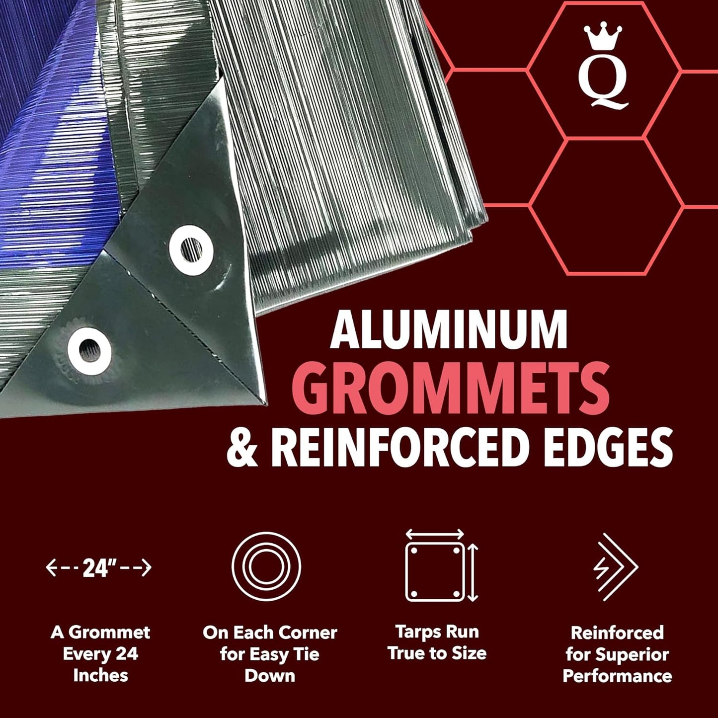 QUEEN OF TARPS | 20x25 Super Heavy Duty Tarp Waterproof, 200 GSM is 20 MIL, UV/Tear Resistant Tarp, Camping, Outdoor Furniture, Car, Tents, Painting, Firewood Protection | 20x25, Super Duty