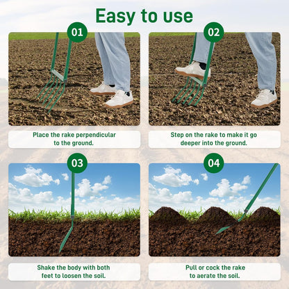 Broad Fork, Broad Fork for Gardening Heavy Duty 20" Wide, 55" Tall – Heavy-Duty Hand Tiller for Digging, Cultivating & Aerating Clay Soil. Ergonomic U-Shaped Design for Comfortable Gardening & Farming