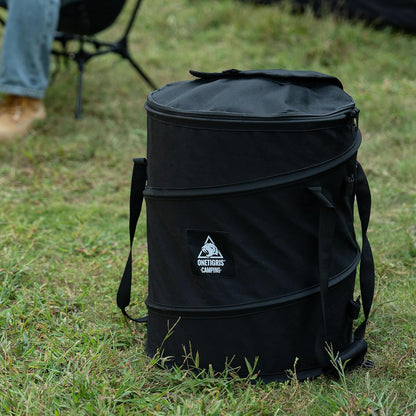ONETIGRIS Collapsible Trash Can for Camping,12 Gallon Pop up Trash Can with Sorting Clips, Outdoor Collapsible Bin with Lid 600d Oxford Cloth Yard Waste Bags Garden Bag for Camping,Recycling,RV