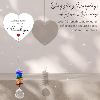 Thank You Gifts - Suncatcher Ornament - Inspirational Rainbow Maker - Appreciation Keepsake - Encouragement Window Decor - Thank You Gifts for Nurses Teachers Volunteers Friends Family