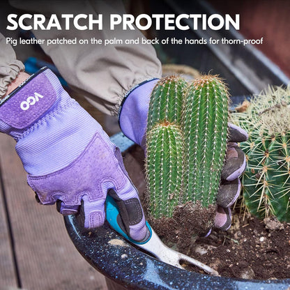 Vgo... Gardening Gloves Ladies,Safety Work Gloves,Touchscreen(Size L,Purple,SL7471)