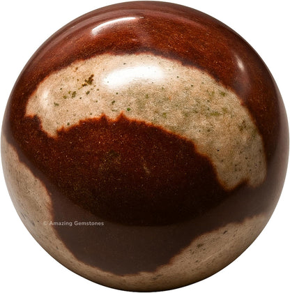 Amazing Gemstone Narmada Shiva Lingam Crystal Ball with Stand - 2" Inches Crystal Sphere Meditation Balls for Witchcraft and Decorative Balls
