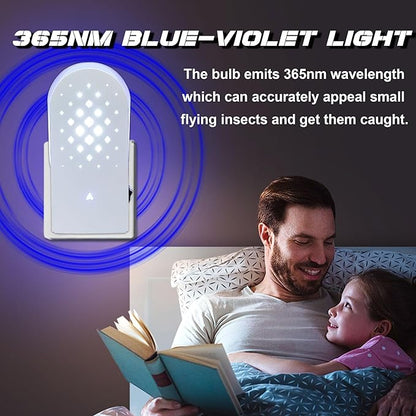 2 Packs Plug-in Mosquito Traps with 10 Glue Boards, Indoor Wall Insect Catchers with 365nm Blue-Violet Lights for Mosquitos, Moths, Fruit Flies, Gnats and Other Small Flying Bugs