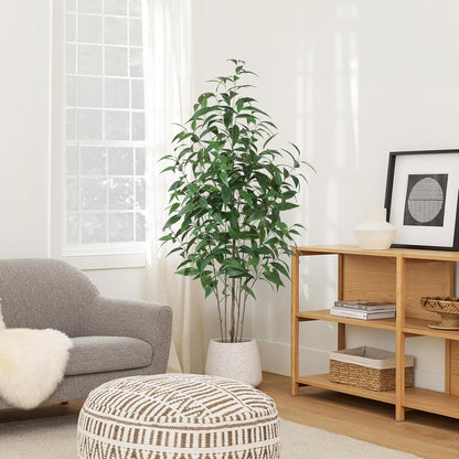 Artificial Eucalyptus Tree,5Ft Tree Fake Plant in Pot for Home and Office Decor,Potted Faux Plants Tall Artificial Trees for Indoor
