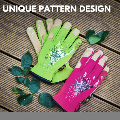 Vgo... Gardening Gloves for Women,Puncture-proof,Thornproof,Safety Work Gloves for Weeding,Digging,Synthetic Leather(M,Red,SL7443)
