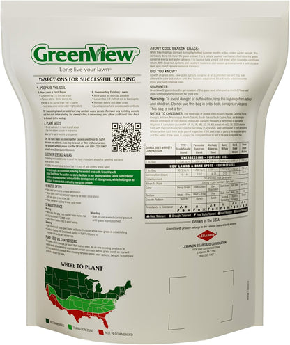 GreenView Pure Grass Seed Turf Type Tall Fescue Sun & Shade Blend, 7 lb. Bag – Covers up to 1,750 sq. ft.