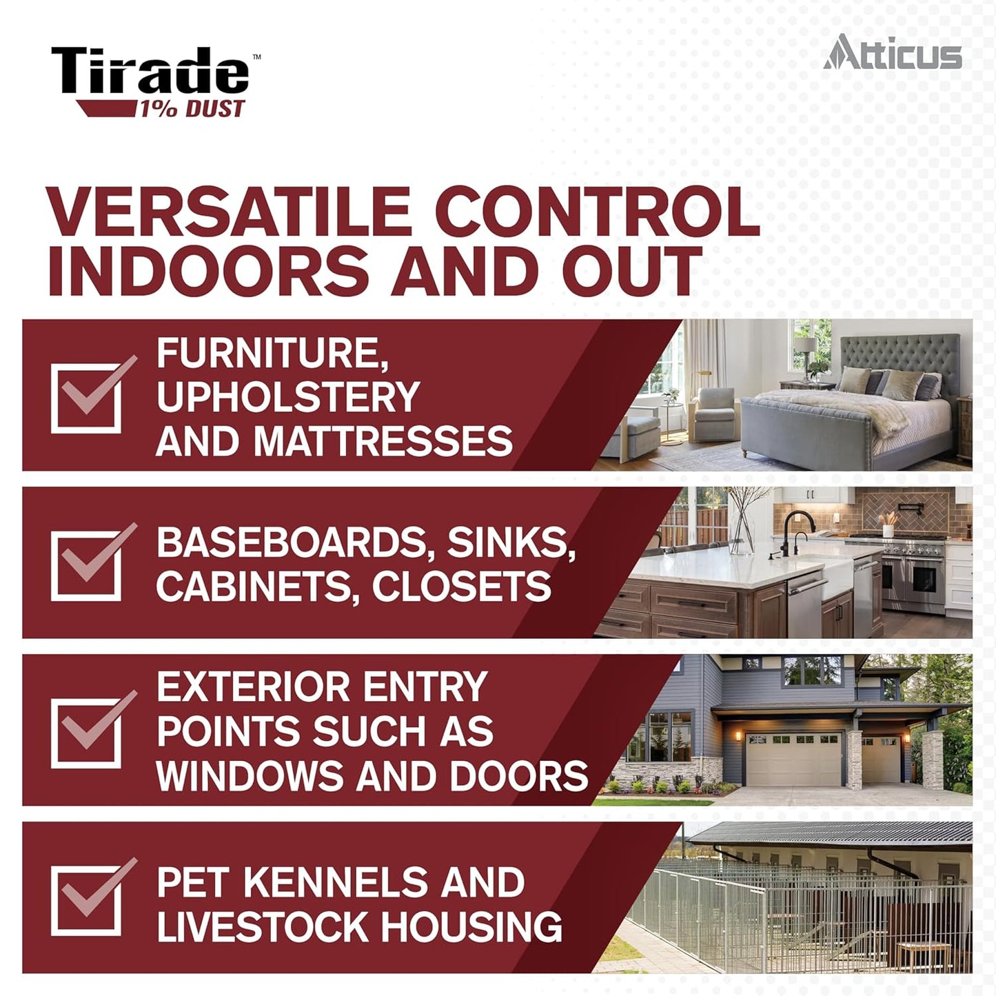 Atticus Tirade 1% Dust Insecticide (1.25 lb) - Ready-to-Use Insect Killer - Indoor and Outdoor Control of Ants, Bees, Wasps, Hornets, Cockroaches and Many Other pests