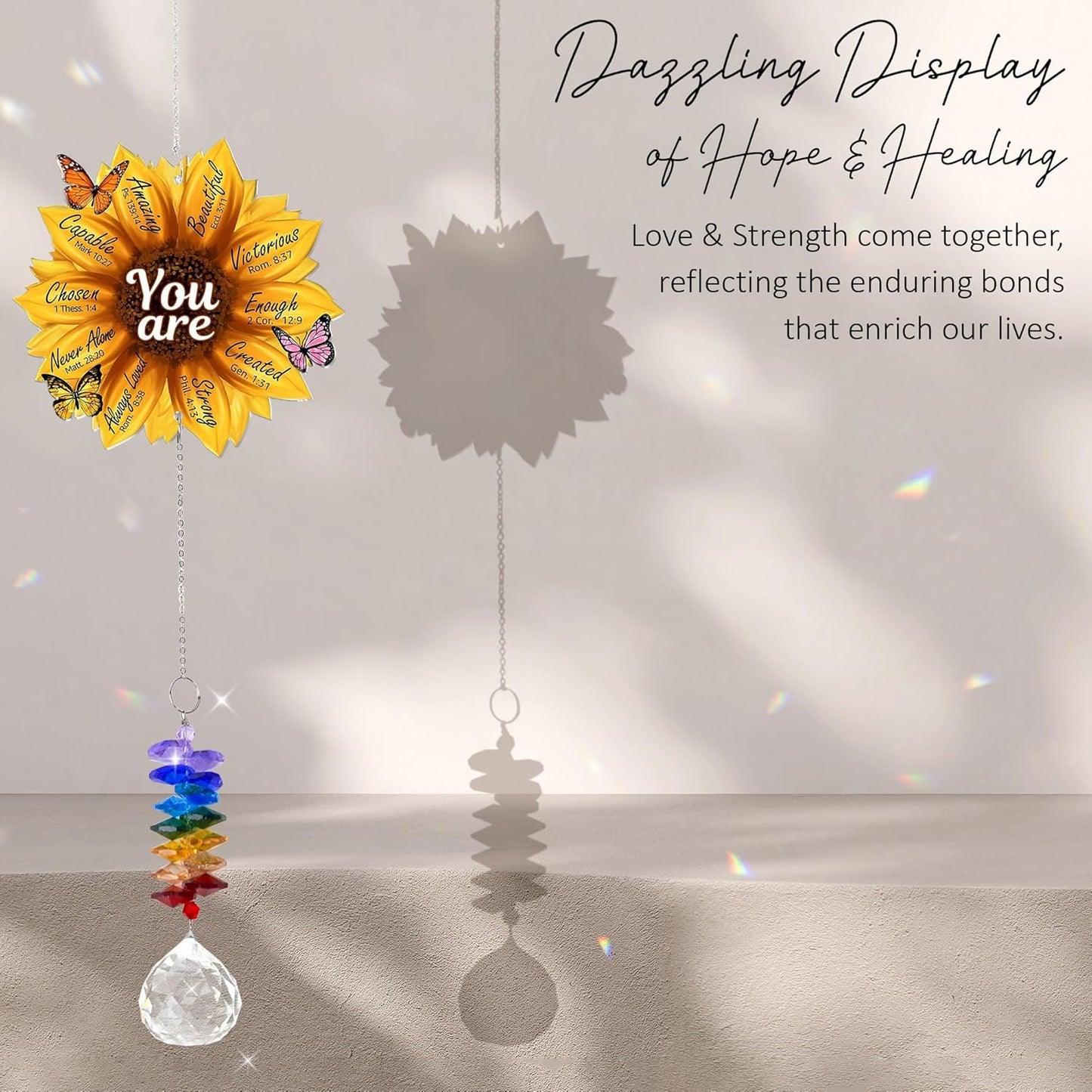 1 Layered Ornament Suncatcher - Sunflower Ornament - Unique Keepsake - Appreciation Presents - Inspirational Gifts for Her, Him - Religious Encouragement Gift for Women - Home Garden Decor