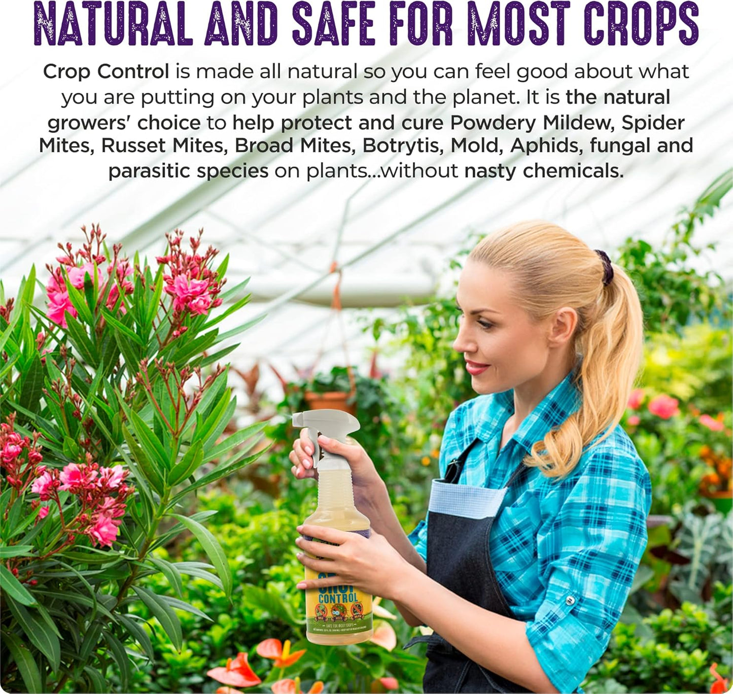 Trifecta Crop Control Insecticidal Soap for Plants | All Natural Fungicide for Plants | Spider Mite Killer Indoor Plants, Food Safe Commercial Grade Pesticide, Herbicide, Spider Mites Spray for Plants