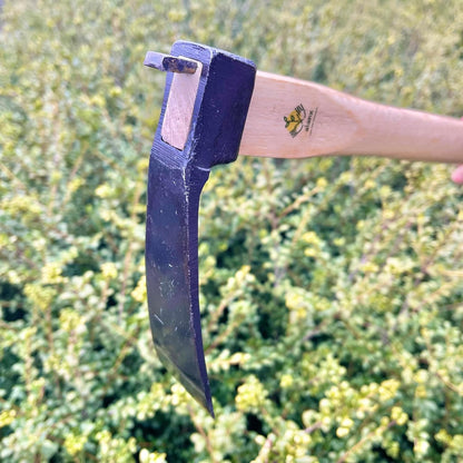 14 Inch Heavy Duty Narrow Hoe, Without Welding, Japanese Carbon Steel with Oak Wooden Handle, Garden Tool for Digging, Weeding, and Planting