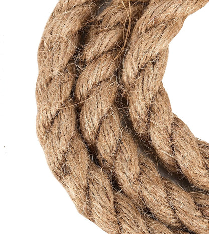 100 Feet 1/2 Inch Twisted Jute Rope, 3 Strand Hemp Rope Manila Rope Hanging Swing Cord for Nautical, Crafting, Gardening, Camping, Decor, Landscaping