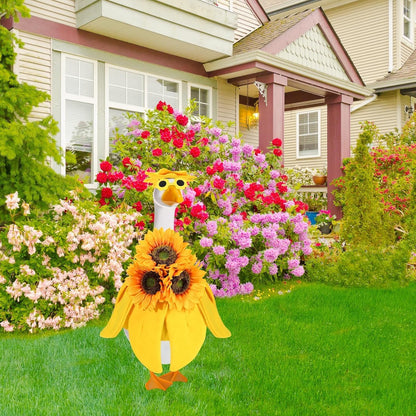 Sunflower Goose Outfit Summer Goose Outfits Cute Goose Clothes for Outdoor Garden Yard Statue Decor