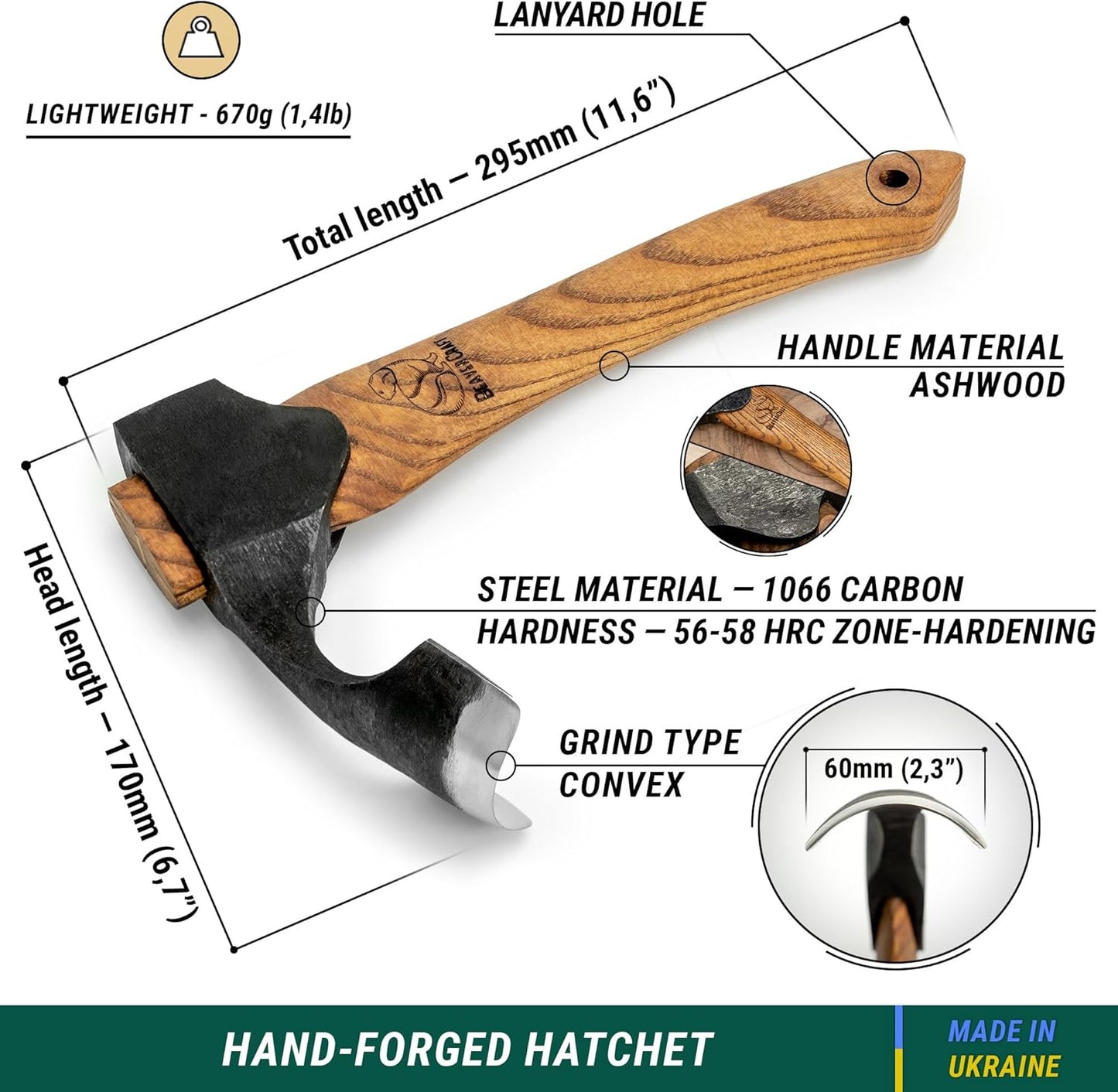 BeaverCraft Forged Adze Axe Wood Carving - Curved Woodworking Adze AX2 with Wooden Handle for Bowl Gutter - Spoon Carving Tool - Whittling Tools, Hatchet