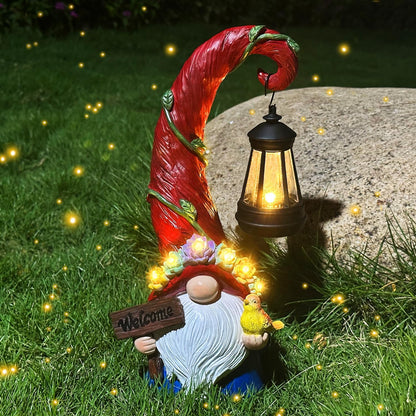 Gnome Garden Decor Statue Solar Lights Outdoor Decor with Succulent and 6 LED Lights,for Balcony,Garden,Patio,Yard,Lawn,Housewarming Birthday Gifts for Women/Mom/Grandma