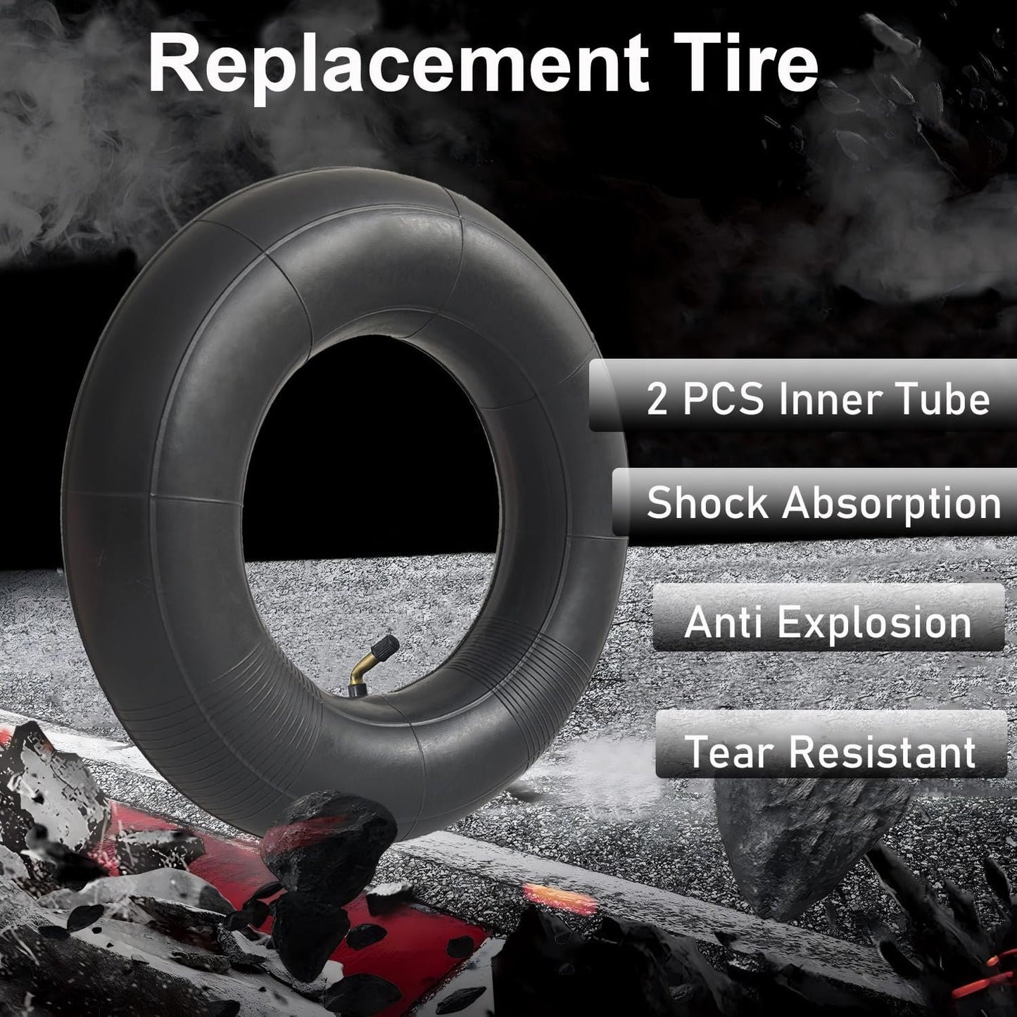 2-Pack 4.10/3.50-5 Inner Tube 11x4.00-5 4.10-5 3.50-5 Tube Bent Valve Stem for Wheelbarrows, Mowers, Hand Trucks and More