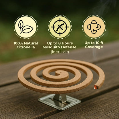 KING Mosquito Coils – Hawaii’s Most Trusted Citronella Protection – Each Coil's Scent Lasts up to 8 Hours (10 Coils)