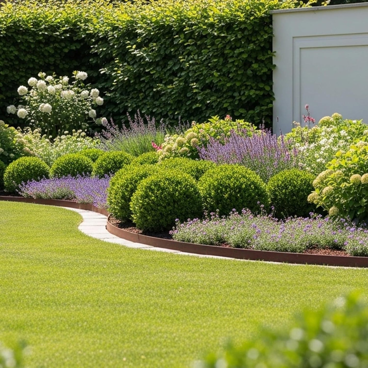Worth Garden 33ft. Galvanized Steel Landscape Edging - 10-Pack 40" Metal Edging for Landscaping with 11 Stakes, Bronze Powder Coating Hammer-in Lawn Edging for Yard Pathway Divider