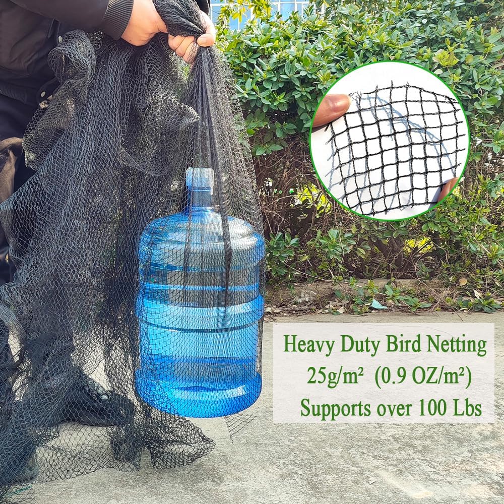 7.5x100 Ft Deer Netting, 1/2 in Strong Woven Bird Netting for Garden Protection, Bird Net for Blueberry Bushes, Strawberry Plants, Vegetables, Against Deer, Squirres, Small Critters