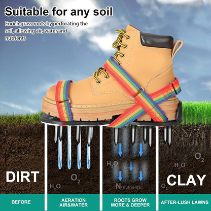 Lawn Aerator Shoes for Grass - Pre-Assembled Grass Aerator Shoes for Lawn - Soil Yard Aerator Tool for Aerating Patio Garden, Colorful