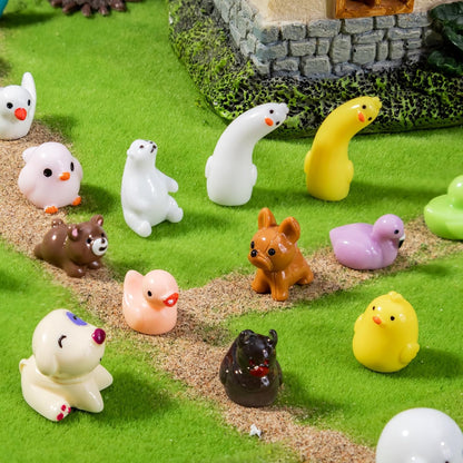 160 Styles Mini Resin Animals 160pcs Variety Tiny Animals Figures Miniature Little Small Figurines Bulk for Micro Fairy Garden Landscape Accessories Hide Decor Aquarium