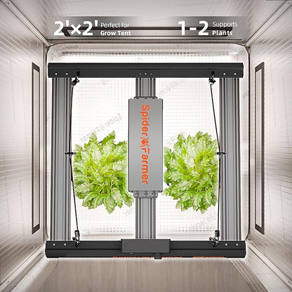 Spider Farmer G1500 Cost-Effective LED Grow Lights 150W, Upgraded Smart App Control, 2x2ft Coverage Full Spectrum Digital Screen Dimmable Bar Style Growing Lamp for Indoor Plants