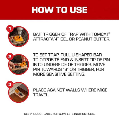 Tomcat Mouse Traps (Wooden), Inexpensive, Effective Way to Catch Mice in the Home, 2 Traps