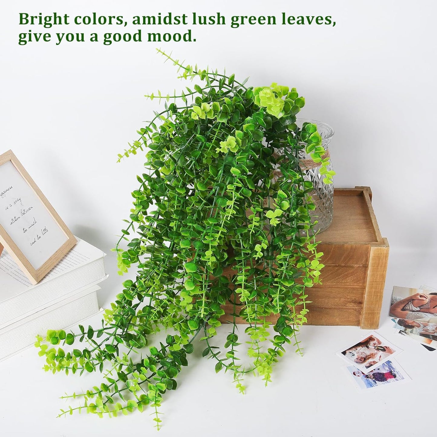 RECUTMS Hanging Money Plants Fake Outdoor Hanging Artificial Flower for Outdoors Hanging Basket Hanging Artificial Hanging Plants Plastic Plants Home Garden Wedding Party Decorations
