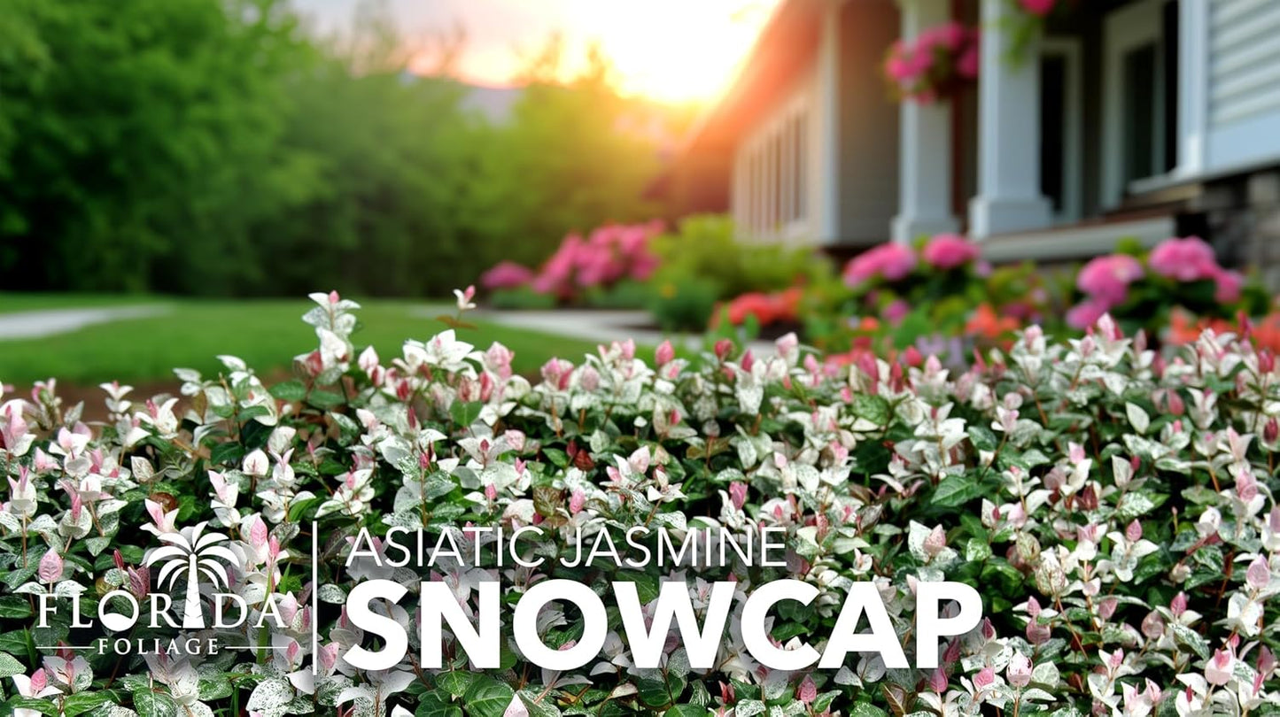 Asiatic Jasmine 'Snowcap' | 1 Large Gallon Size Plant | Trachelospermum Asiaticum Snowcap | Variegated Ground Cover Plants | Drought Tolerant Landscaping Vines